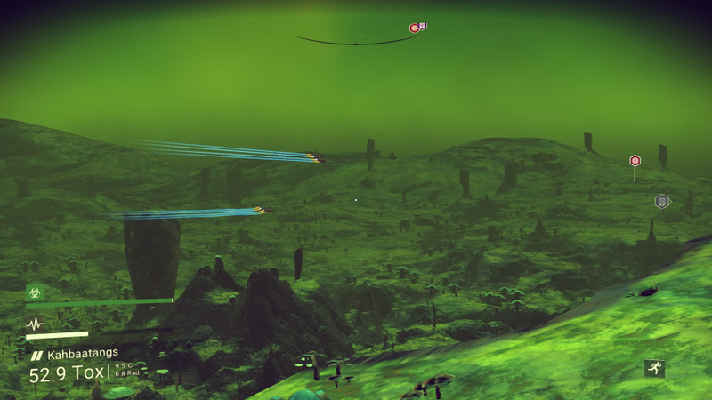 Kahbaatangs technically has a day/night cycle, but mostly, it’s just varying intensities of green depending on the time.